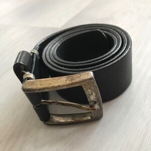 ROOTS BLACK LEATHER CASUAL WIDE BELT MENS 34